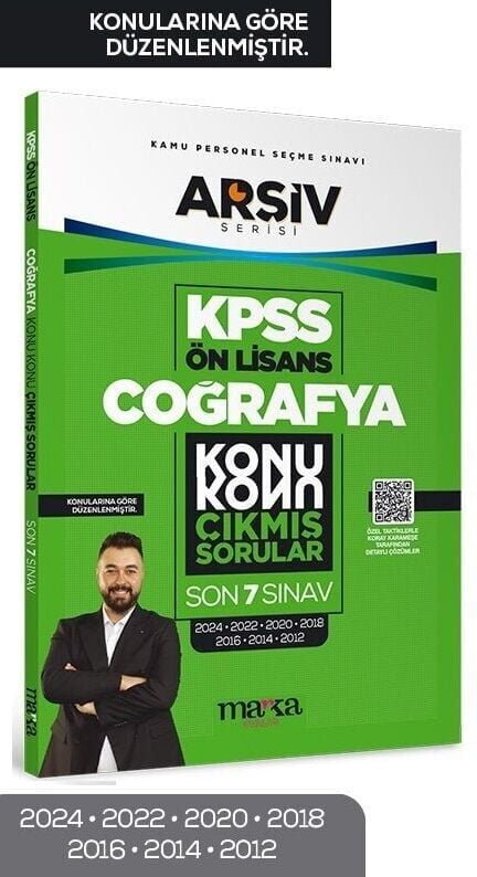 Marka 2026 KPSS Ön Lisans Coğrafya Çıkmış Sorular Son 7 Yıl Konularına Göre Çözümlü ARŞİV Serisi Marka Yayınları