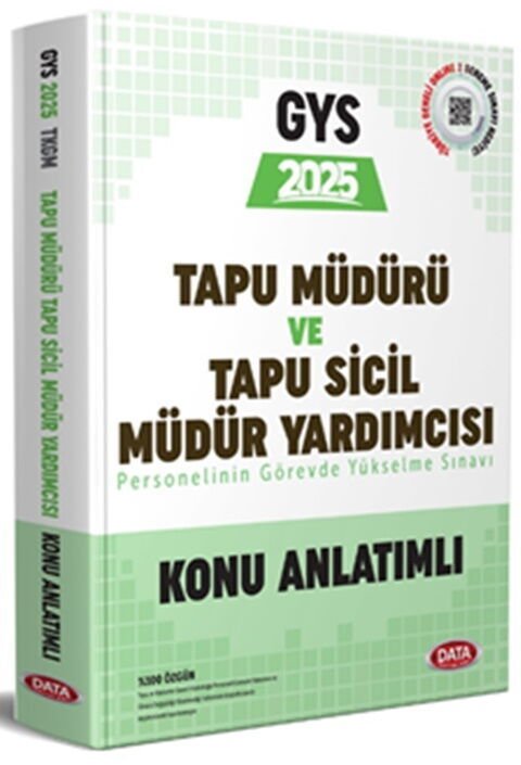 Data 2025 GYS Tapu Kadastro Tapu Müdürü ve Tapu Sicil Müdür Yardımcısı Konu Anlatımı Görevde Yükselme Data Yayınları