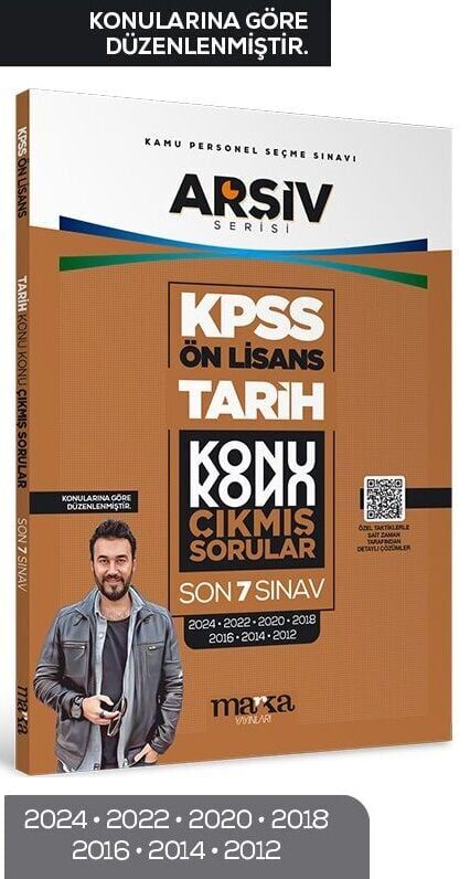 Marka 2026 KPSS Ön Lisans Tarih Çıkmış Sorular Son 7 Yıl Konularına Göre Çözümlü ARŞİV Serisi Marka Yayınları
