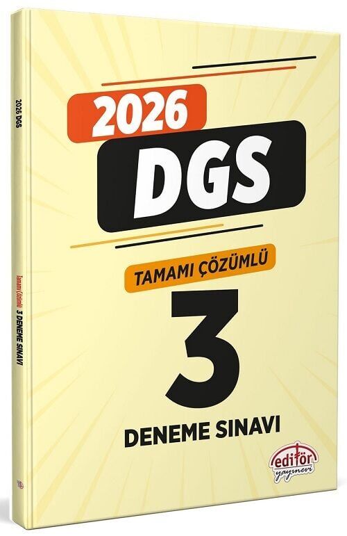 Editör 2026 DGS 3 Deneme Çözümlü Editör Yayınları