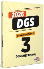 Editör 2026 DGS 3 Deneme Çözümlü Editör Yayınları