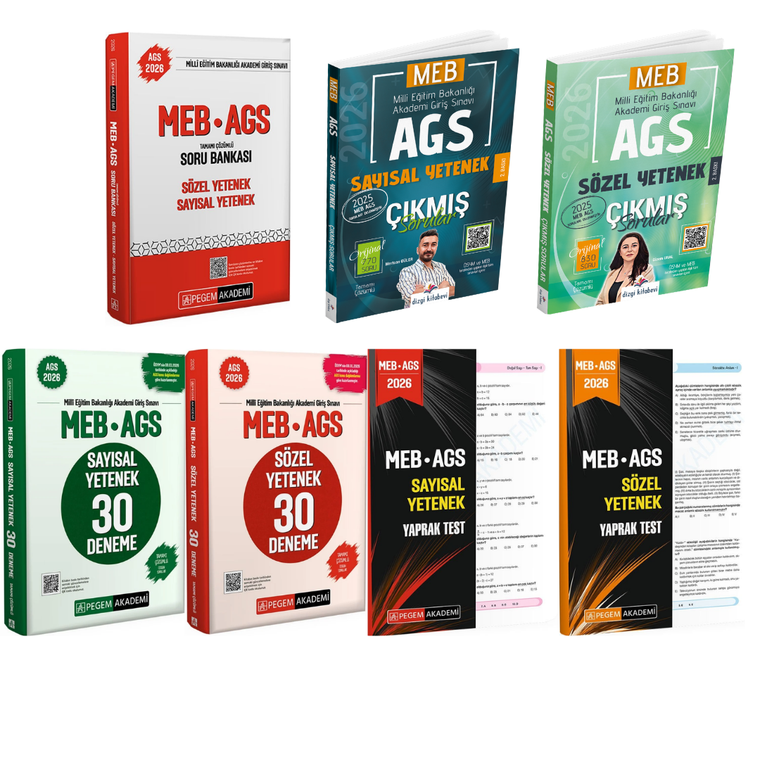 Pegem 2026 MEB AGS Soru Bankası Sözel Yetenek Sayısal Yetenek & Sözel Sayısal Yetenek Deneme & Çıkmış Sorular Seti