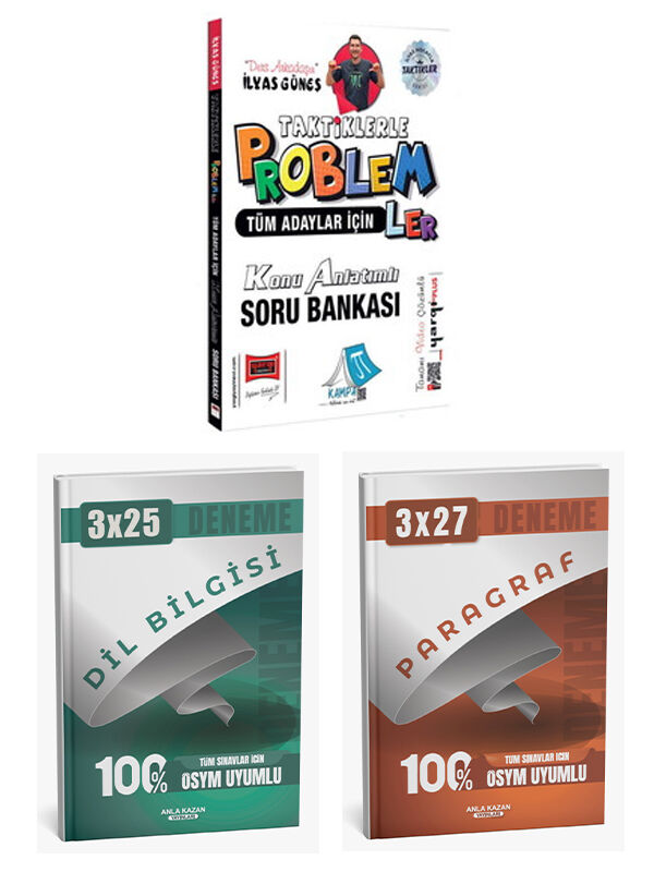 Yargı + Anla Kazan Taktiklerle Problemler Konu Anlatımlı Soru + Paragraf Dil Bilgisi deneme 3lü Set