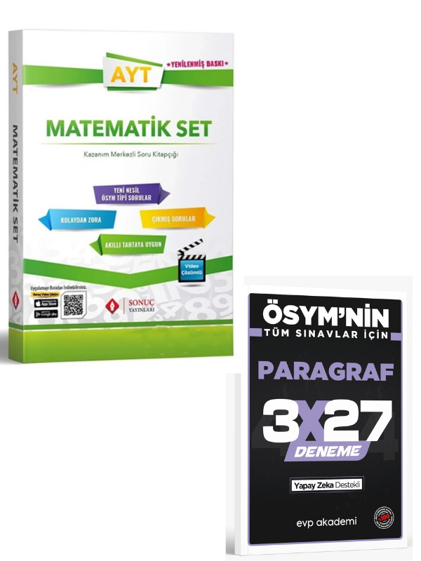 Sonuç 2027 AYT Matematik Set Yenilenmiş Baskı+ EVP Akademi Paragraf
