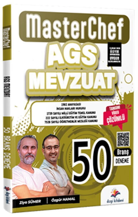 Dizgi Kitap MasterChef MEB AGS Mevzuat Tamamı Video Çözümlü 50 Branş Deneme