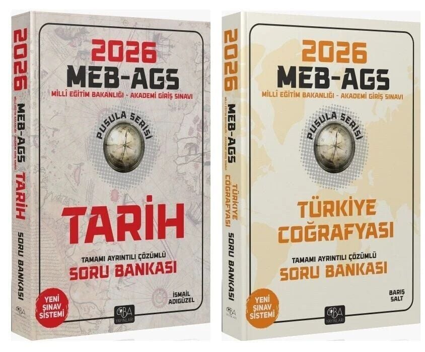 CBA Yayınları 2026 MEB-AGS Tarihin + Coğrafya Pusulası Soru Bankası 2 li Set - İsmail Adıgüzel CBA Yayınları