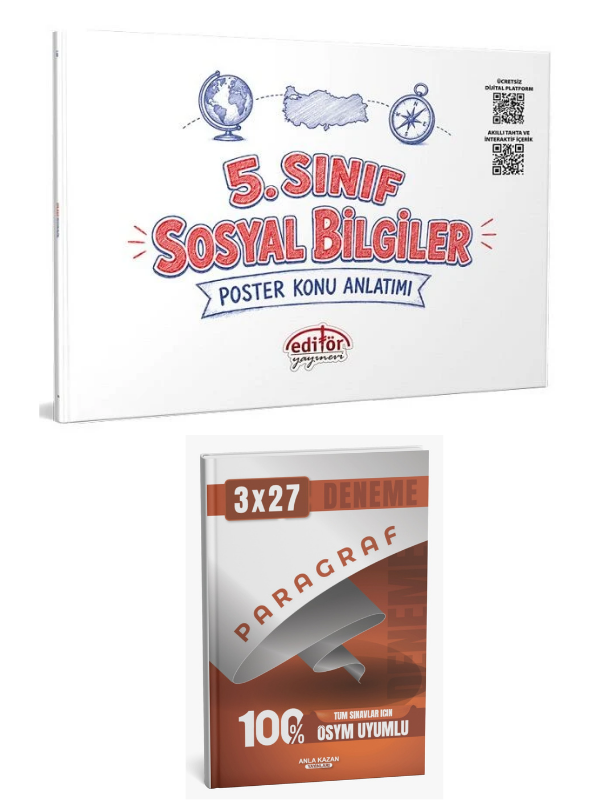 Editör 2027 5. Sınıf Sosyal Bilgiler Poster Konu Anlatımı + Anla Kazan Paragraf