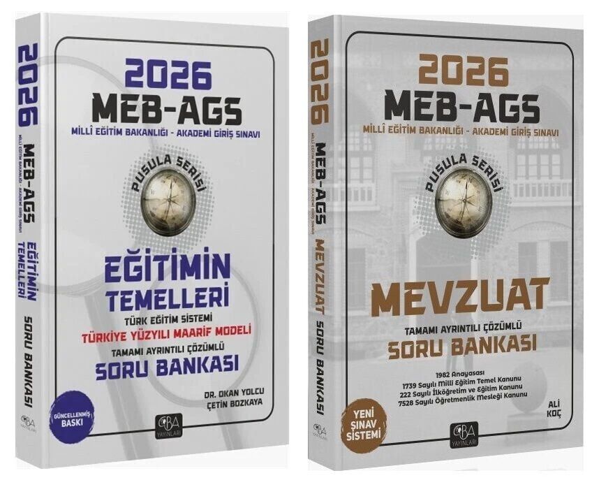 CBA Yayınları 2026 MEB-AGS Eğitimin Temelleri + Mevzuat Soru Bankası 2 li Set Pusula Serisi - Okan Yolcu CBA Yayınları