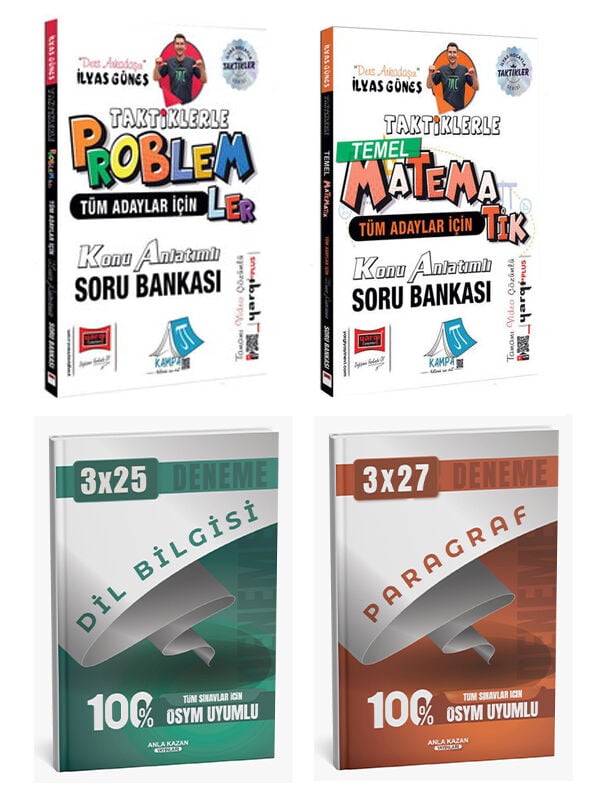 Yargı + Anla Kazan Taktiklerle Matematik Problemler + Anla Kazan Paragraf Dil Bilgisi Deneme 4 lü