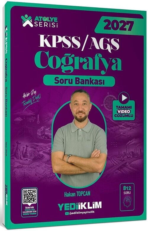 Yediiklim 2027 KPSS MEB-AGS Coğrafya Atölye Soru Bankası Çözümlü - Hakan Topcan