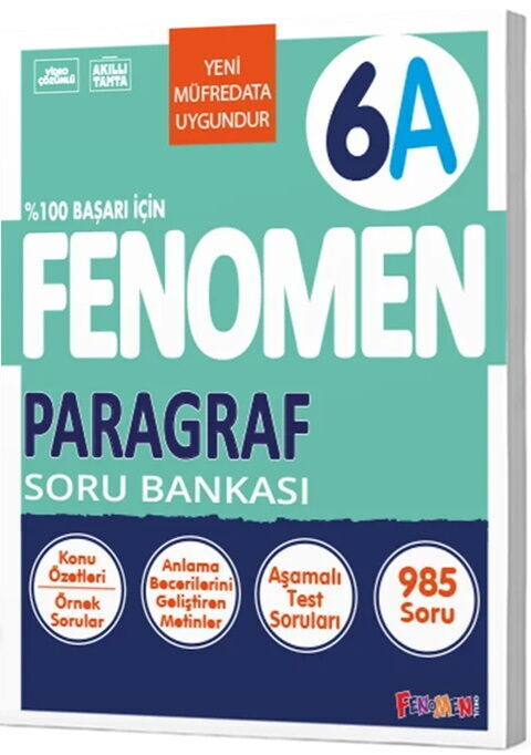 Fenomen Okul Yayınları 6. Sınıf Paragraf Fenomen A Soru Bankası