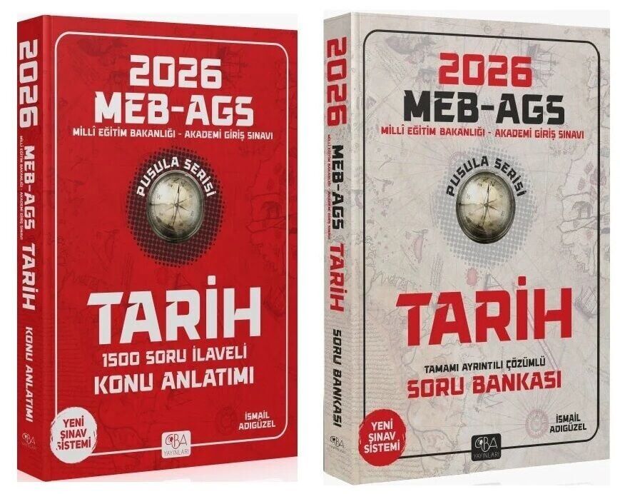 CBA Yayınları 2026 MEB-AGS Tarihin Pusulası Konu Anlatımı + Soru Bankası 2 li Set - İsmail Adıgüzel CBA Yayınları