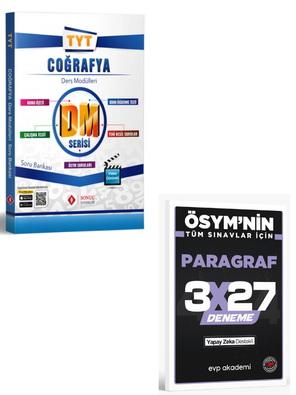 Sonuç 2027 TYT Coğrafya DM Soru Bankası+ EVP Akademi Paragraf