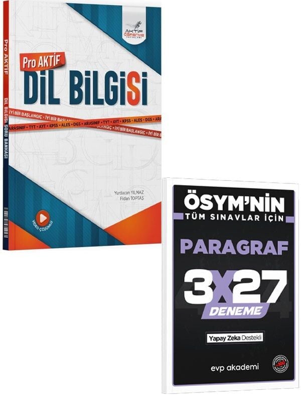 Aktif Öğrenme 2027 TYT AYT Dil Bilgisi Proaktif Soru Bankası+EVP Akademi 3x27 Paragraf Deneme