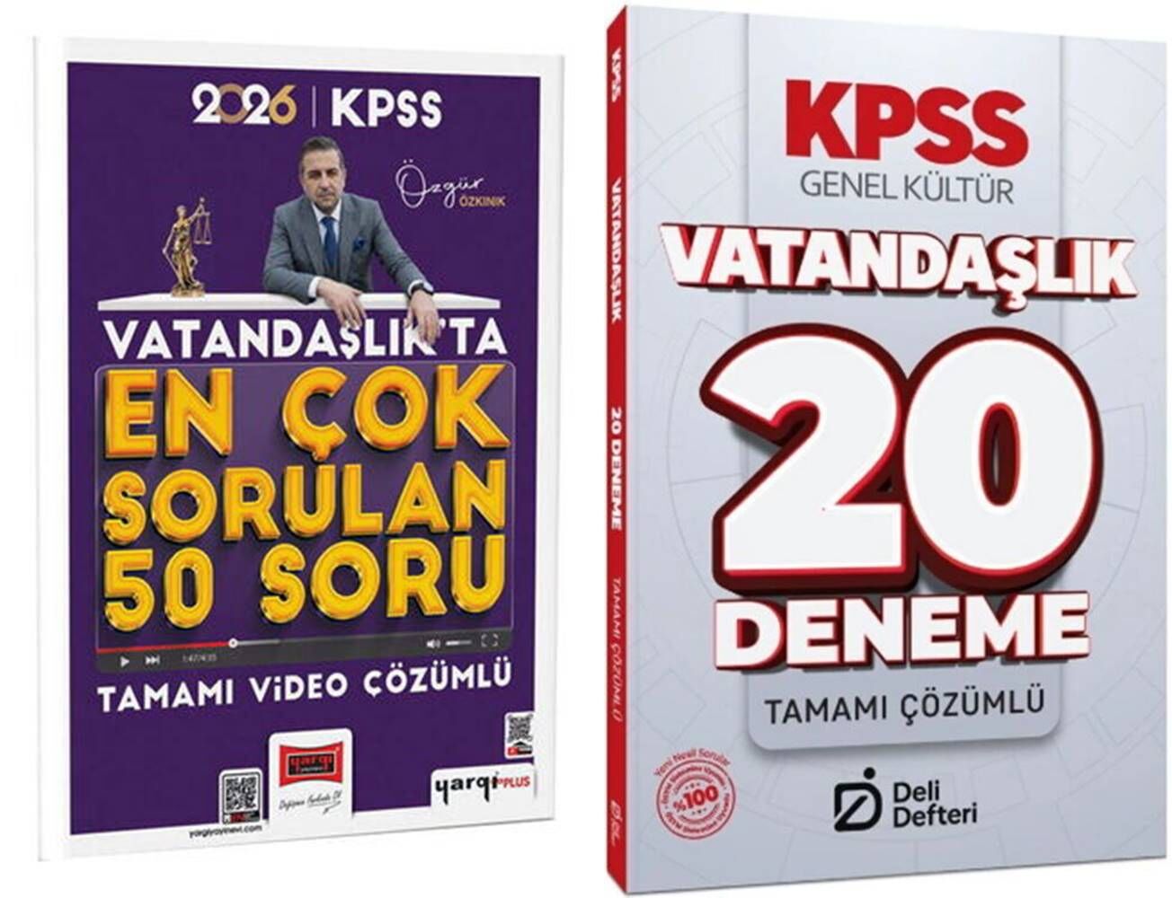 Yargı + Deli Defteri 2026 KPSS Vatandaşlık En Çok Sorulan 50 Soru ve 20 Deneme 2 li Set