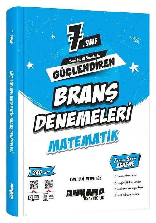 Ankara Yayıncılık 7. Sınıf Matematik Güçlendiren Branş Denemeleri Ankara Yayıncılık