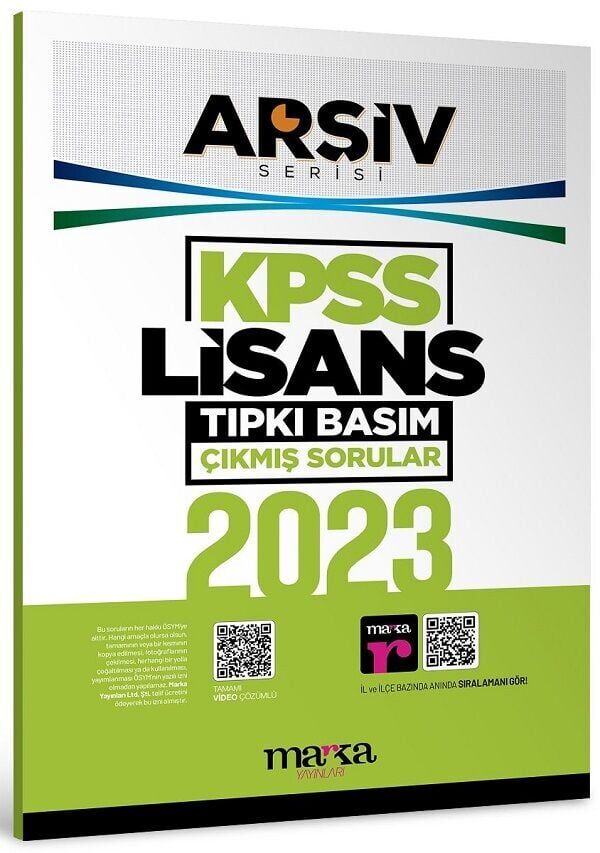 Marka KPSS 2023 Sınavı Genel Yetenek Genel Kültür Çıkmış Sorular Tıpkı Basım Çözümlü ARŞİV Serisi Marka Yayınları