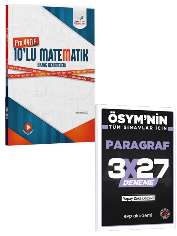 Aktif Öğrenme 2027 TYT Matematik Aktif Serisi 10 lu Deneme+EVP Akademi 3x27 Paragraf Deneme