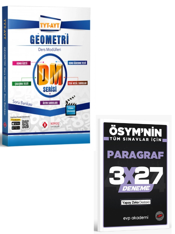 Sonuç 2027 TYT AYT Geometri DM Soru Bankası+ EVP Akademi Paragraf