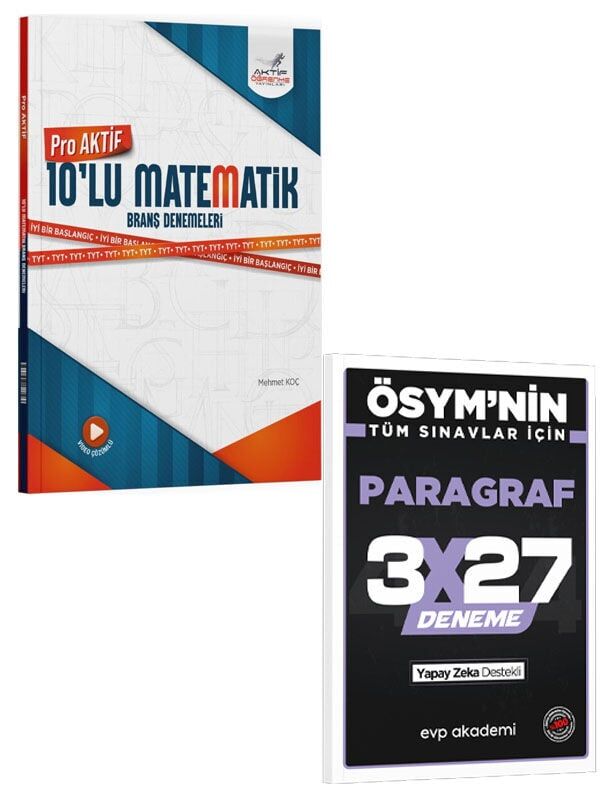 Aktif Öğrenme 2027 TYT Matematik Aktif Serisi 10 lu Deneme+EVP Akademi 3x27 Paragraf Deneme