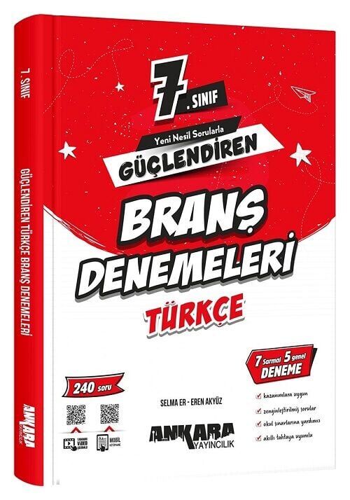 Ankara Yayıncılık 7. Sınıf Türkçe Güçlendiren Branş Denemeleri Ankara Yayıncılık
