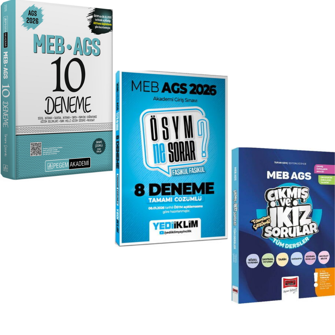 Yargı MEB AGS Tüm Dersler Çıkmış ve İkiz Sorular & AGS Deneme Seti (08.01.2026 tarihli açıklamaya göre)