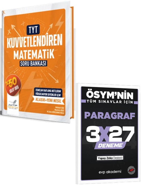 Aktif Öğrenme 2027 TYT Matematik Kuvvetlendiren Soru Bankası+EVP Akademi 3x27 Paragraf Deneme