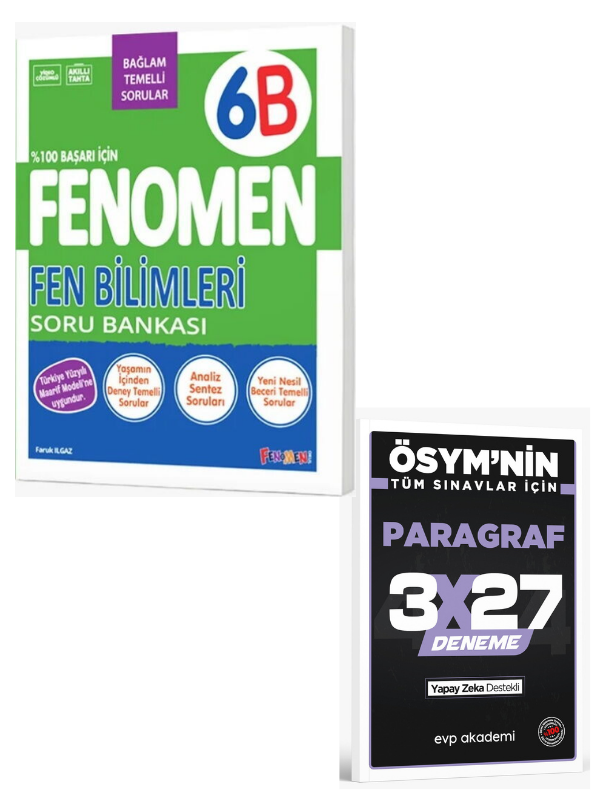 Fenomen 2027  6. Sınıf Fen Bilimleri Fenomen B Soru Bankası+ EVP Akademi Paragraf