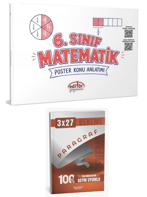 Editör 2027 6. Sınıf Matematik Poster Konu Anlatımı+ Anla Kazan Paragraf