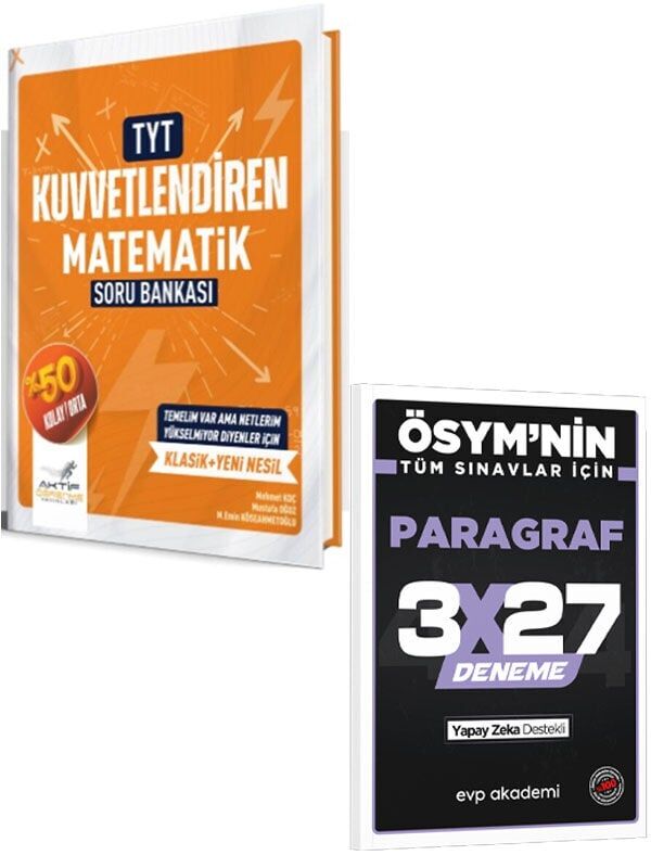 Aktif Öğrenme 2027 TYT Matematik Kuvvetlendiren Soru Bankası+EVP Akademi 3x27 Paragraf Deneme