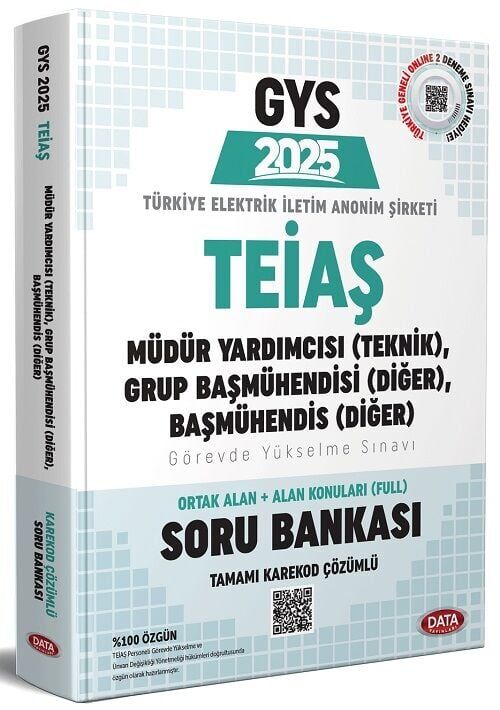 Data 2025 GYS TEİAŞ Genel Müdürlüğü Teknik Müdür Yardımcısı, Grup Başmühendisi Soru Bankası Çözümlü Görevde Yükselme Data Yayınları