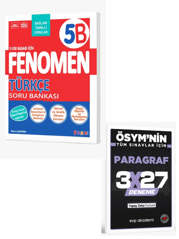 Fenomen 2027 5. Sınıf Türkçe B Fenomen Soru Bankası+ EVP Akademi Paragraf