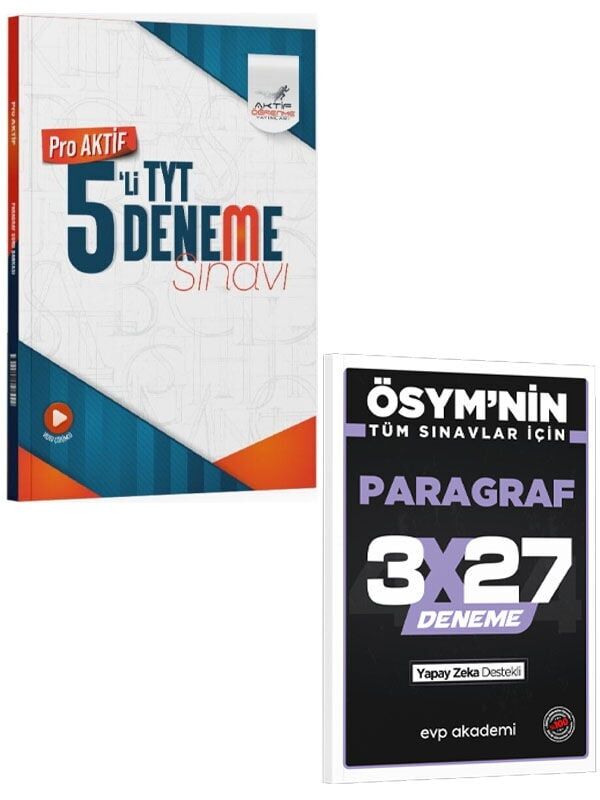 Aktif Öğrenme 2027 TYT 5 li Deneme Kuvvet Serisi+EVP Akademi 3x27 Paragraf Deneme