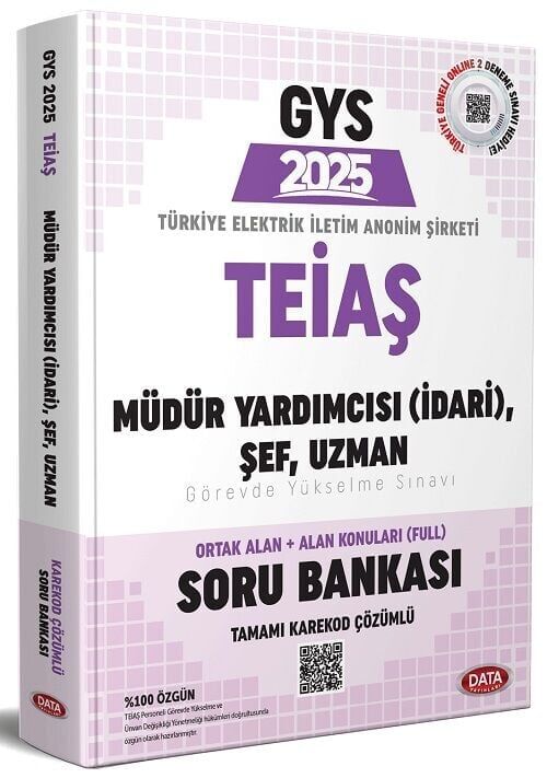 Data 2025 GYS TEİAŞ Genel Müdürlüğü Müdür Yardımcısı (İdari), Şef, Uzman Soru Bankası Çözümlü Görevde Yükselme Data Yayınları