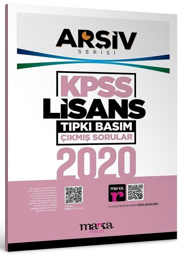 Marka KPSS 2020 Sınavı Lisans Genel Yetenek Genel Kültür Çıkmış Sorular Tıpkı Basım Çözümlü ARŞİV Serisi Marka Yayınları