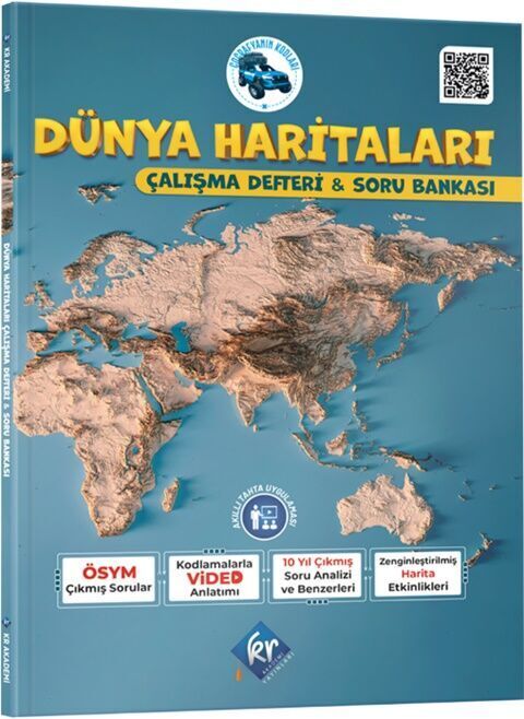 KR Akademi Coğrafyanın Kodları Dünya Haritaları Çalışma Defteri ve Soru Bankası