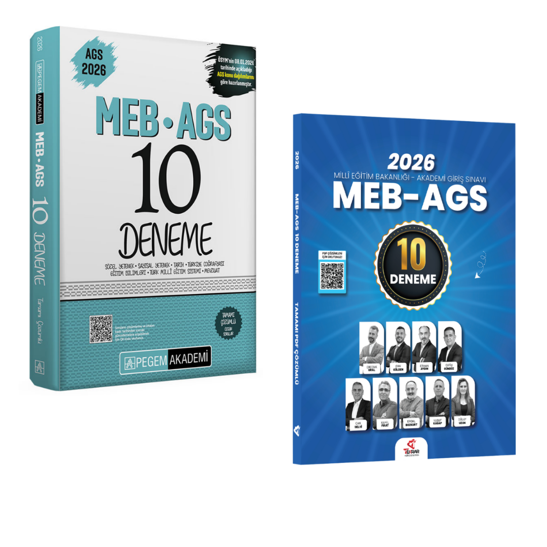 Tekrar Akademi 2026 MEB-AGS Tüm Dersler 10 Deneme &  MEB AGS 10 Deneme Pegem Seti