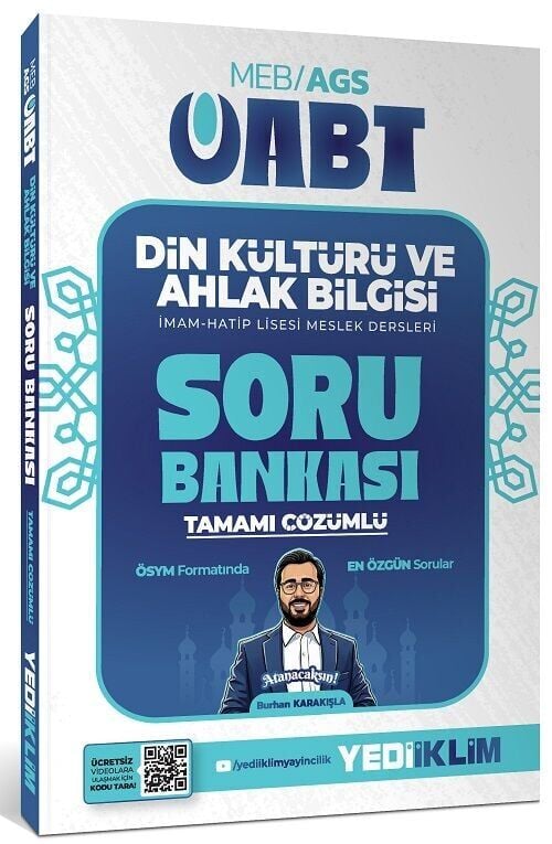 Yediiklim 2027 ÖABT MEB-AGS Din Kültürü ve Ahlak Bilgisi Öğretmenliği Soru Bankası Çözümlü - Burhan Karakışla