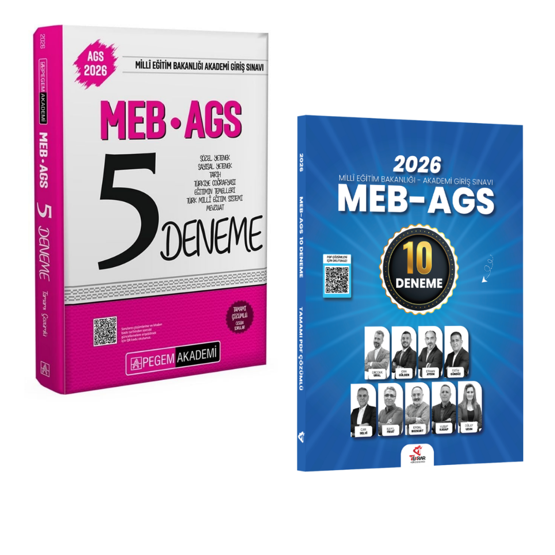 Tekrar Akademi 2026 MEB-AGS Tüm Dersler 10 Deneme & MEB AGS 5 Deneme Pegem Seti
