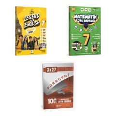 2027 Av 7. Sınıf İngilizce Legend Of English Practice Book + Matematik Soru + anla kazan paragraf deneme 3'lü Set