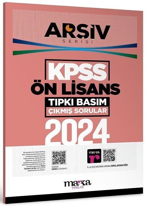 Marka KPSS Ön Lisans 2024 Sınavı Çıkmış Sorular Tıpkı Basım Çözümlü ARŞİV Serisi Marka Yayınları
