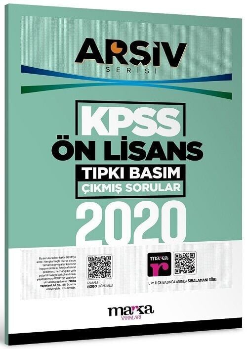 Marka KPSS Ön Lisans 2020 Sınavı Çıkmış Sorular Tıpkı Basım Çözümlü ARŞİV Serisi Marka Yayınları
