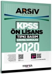Marka KPSS Ön Lisans 2020 Sınavı Çıkmış Sorular Tıpkı Basım Çözümlü ARŞİV Serisi Marka Yayınları
