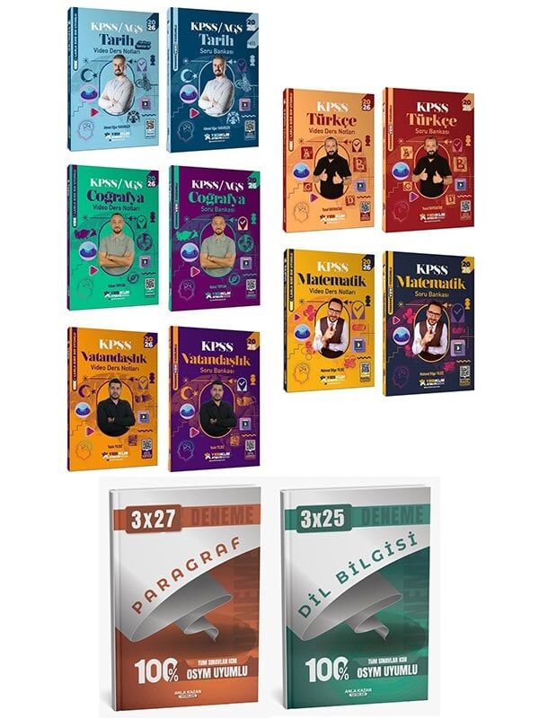 Yediiklim 2026 KPSS Genel Yetenek Genel Kültür Atölye Video Ders Notları + Soru Bankası 10 lu Set Yediiklim Yayınları