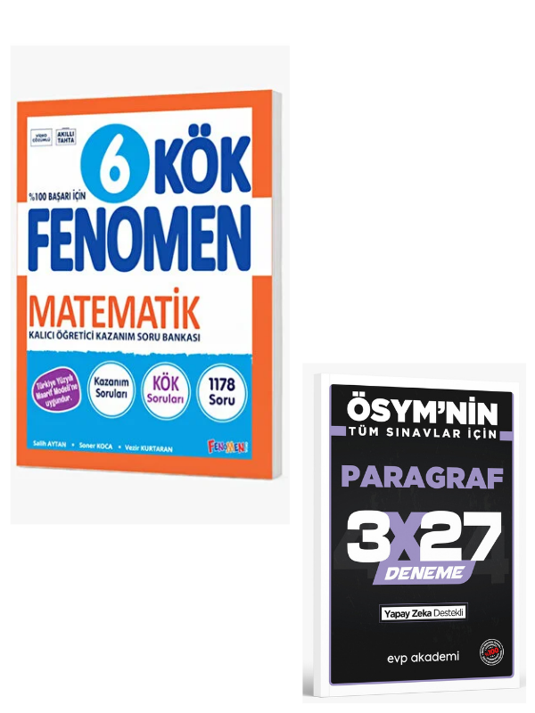 Fenomen 2027  6. Sınıf Matematik KÖK Soru Bankası+ EVP Akademi Paragraf