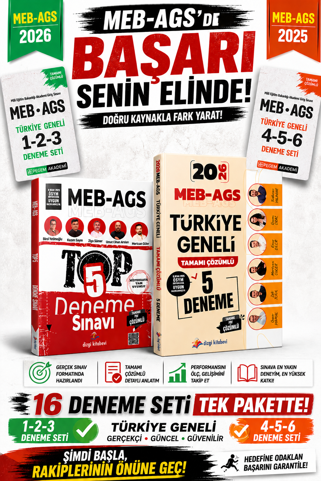 Dizgi Kitap 2026 MEB AGS Türkiye Geneli Deneme Seti & Pegem Akademi Türkiye Geneli Deneme Süper Set
