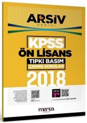 Marka KPSS Ön Lisans 2018 Sınavı Çıkmış Sorular Tıpkı Basım Çözümlü ARŞİV Serisi Marka Yayınları