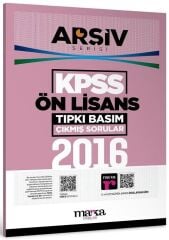 Marka KPSS Ön Lisans 2016 Sınavı Çıkmış Sorular Tıpkı Basım Çözümlü ARŞİV Serisi Marka Yayınları