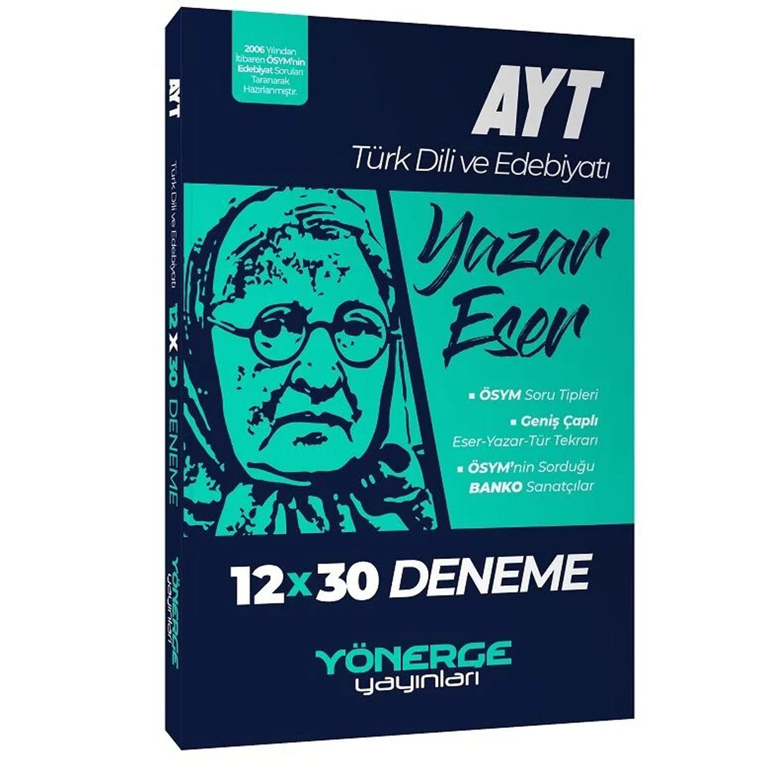 Yönerge Yayınları YKS AYT Türk Dili ve Edebiyatı Yazar Eser 12x30 Deneme