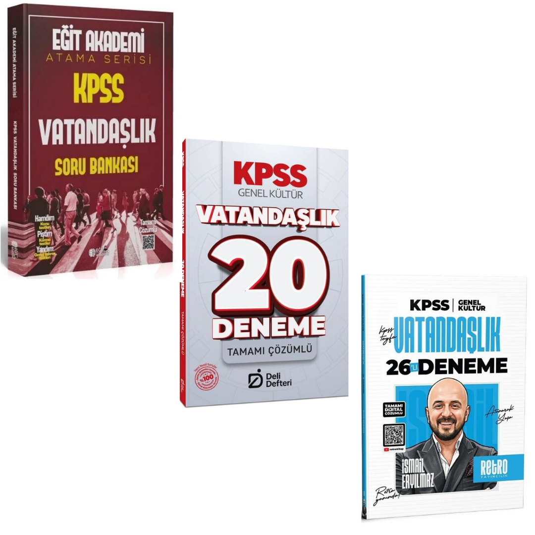 Eğit Akademi KPSS Vatandaşlık Atama Serisi Soru Bankası & KPSS Vatandaşlık 2'li Deneme Seti